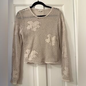 Z Supply Cream/Taupe Open-Knit Sweater
